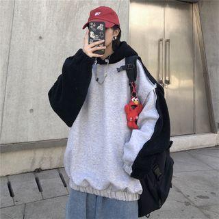 Two Tone Fleece Panel Hoodie