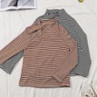 Knotted Neck Striped T-shirt