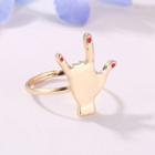 Alloy Hand Gesture Ring 01 - 10180 - Gold - One Size
