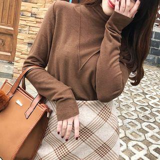 Mock-turtleneck Long Sleeve T-shirt