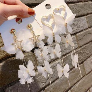 Heart / Star Rhinestone Butterfly Dangle Earring