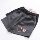 Embroidered Fox Wool Shorts