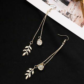 Alloy Leaf Fringed Earring 1 Pair - One Size