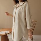 Hooded Dip-back Longline Shirt