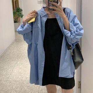 Oversized Shirt / Spaghetti Strap Mini A-line Dress