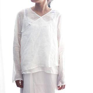 Plain Sheer Long Sleeve Top
