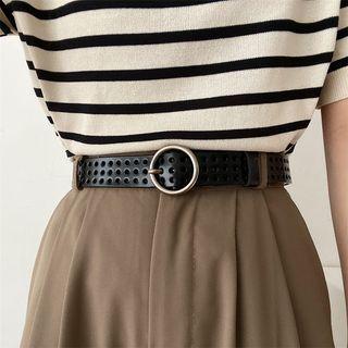 Cut-out Faux Leather Belt