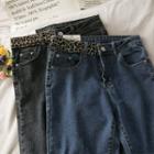 Patchwork Stretched High-waist Skinny Jeans