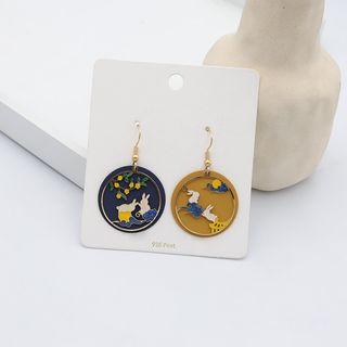 Alloy Rabbit Disc Dangle Earring