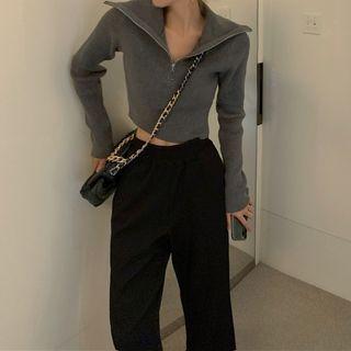 Turtleneck Crop Sweater / Wide Leg Pants
