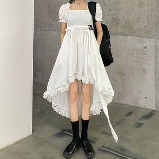 Puff Sleeve Asymmetrical Dress