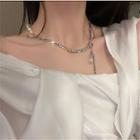 Beaded Chain Necklace 1 Pc - Silver - One Size
