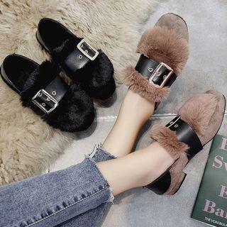 Strapped Furry Loafers
