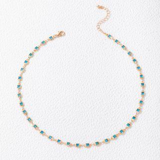 Rhinestone Alloy Choker 21244 - Gold - One Size