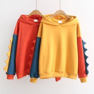 Color Block Pointy Trim Hoodie