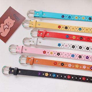 Floral Print Faux Leather Belt