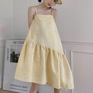 Spaghetti Strap Embossed A-line Dress