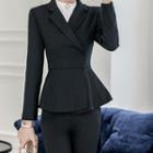 Slim-fit Blazer / Long-sleeve Blouse / Dress Pants / Pencil Skirt / Set