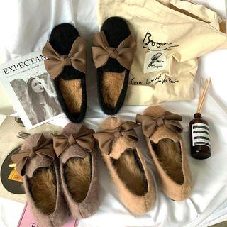Bow Chenille Fleece-lined Flats