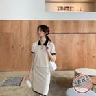 Short-sleeve Knit Polo Shirt / Mini Knit Skirt