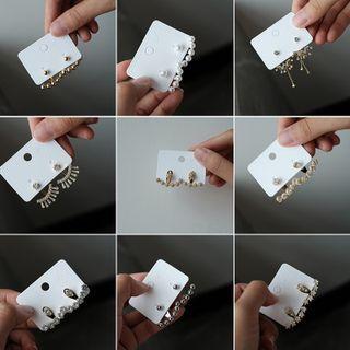 Rhinestone / Faux Pearl Alloy Swing Earring