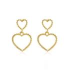 Heart Alloy Dangle Earring 01 - 1 Pair - 5600 - Kc Gold - One Size