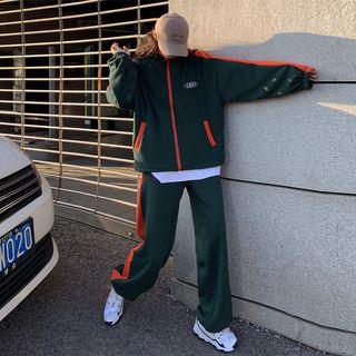 Lettering Zip Jacket / Sweatpants