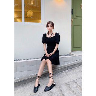 Smocked Gathered Mini Dress