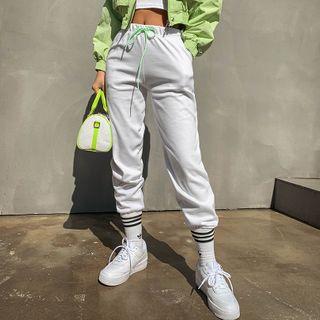 Neon-string Seam-trim Jogger Pants