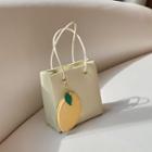 Set: Plain Faux Leather Crossbody Bag + Fruit Coin Purse
