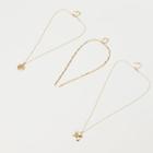 Medallion Layering Necklace Set Of 3 Gold - One Size