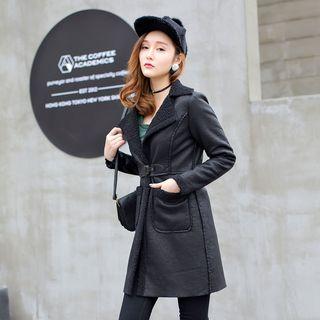 Faux-shearling Belted Coat