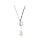 925 Sterling Silver Simple Fashion Geometric Freshwater Pearl Necklace With Cubic Zirconia Silver - One Size