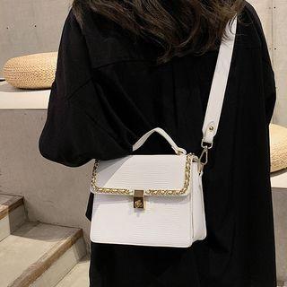 Lizard Grain Faux Leather Satchel Bag