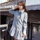 Long-sleeve Ruffle Shirt Dress