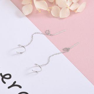 925 Sterling Silver Swirl Dangle Earring 1 Pair - Es994 - Silver - One Size