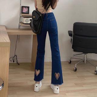 Cutout Boot Cut Jeans