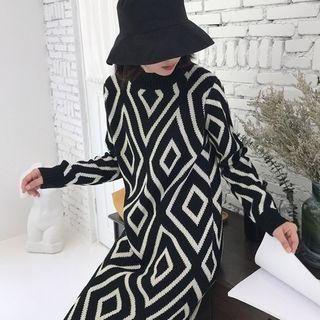 Diamond Check Sweater Dress
