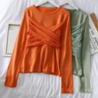 Mesh-panel Long-sleeve T-shirt