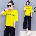 Set: Lettering 3/4 Sleeve T-shirt + Culottes