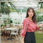 Sailor-collar 3/4-sleeve Blouse