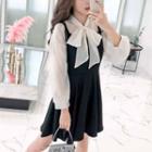 Set: Chiffon Shirt + Spaghetti Strap A-line Mini Dress
