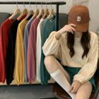 Round-neck Lantern-sleeve Top