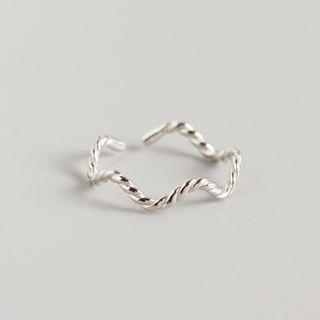 925 Sterling Silver Twisted Ring Silver - One Size