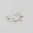925 Sterling Silver Twisted Ring Silver - One Size