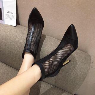 Stiletto Heel Mesh Short Boots