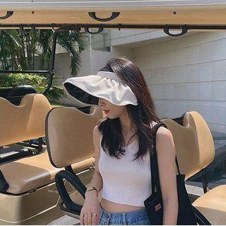 Ruffle Plain Visor Hat