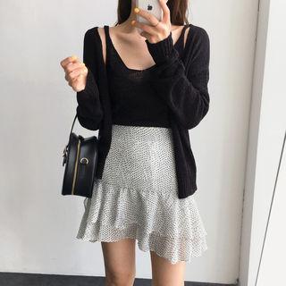 Set: Open-front Cardigan + Knit Camisole