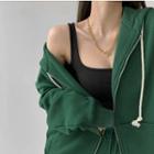 Cuff-details Loose-fit Zip Hoodie
