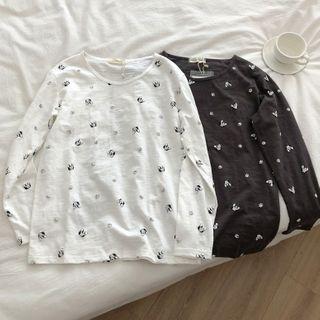 Cartoon Dog Print Long-sleeve T-shirt